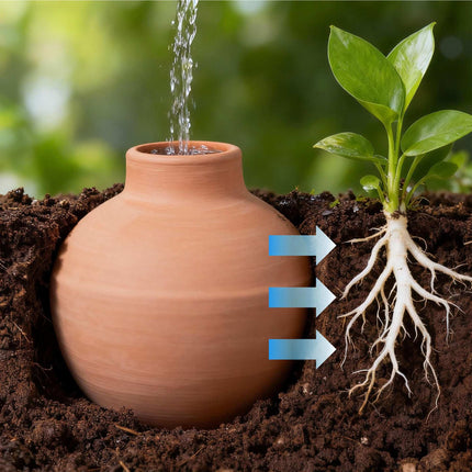Ollas Irrigation Set, 800 ml, Clay Water Reservoirs