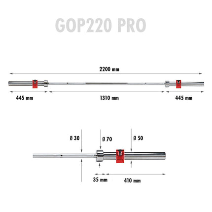 Olympic Bar 2200mm with Lock Jaw Collars