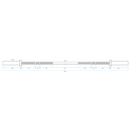 Olympic Bar, 450kg Capacity, Steel
