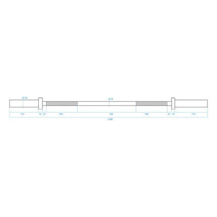 Olympic Barbell 160 cm with Lock Jaw Collars