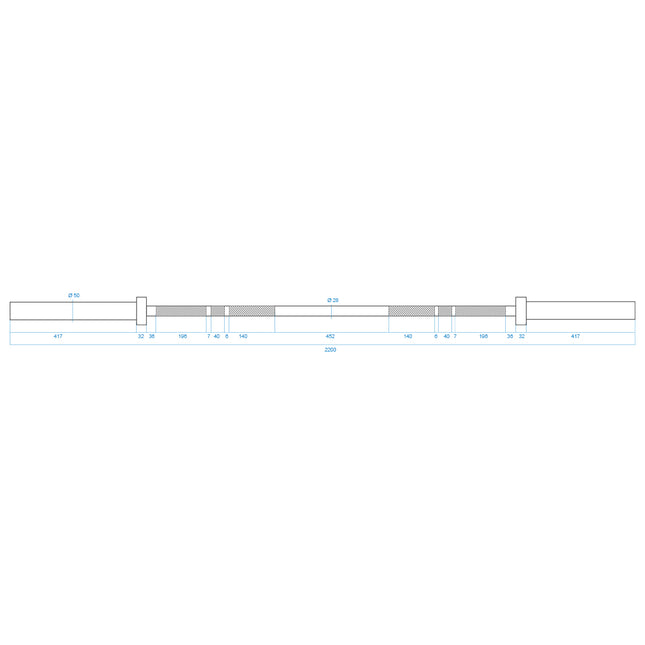 Olympic Barbell 220cm with Lock Jaw Collars