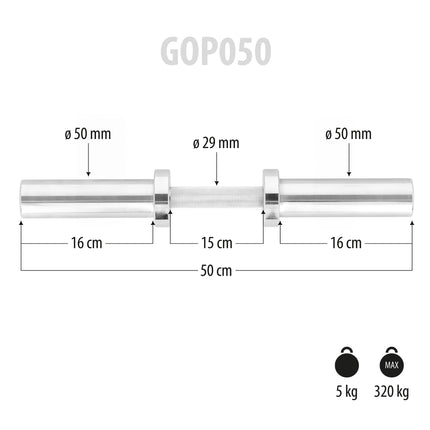 Olympic Barbell 50cm, 50mm Diameter