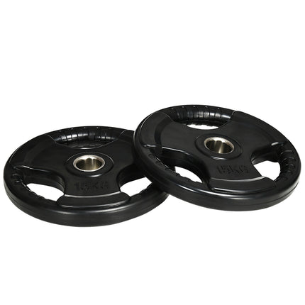 Olympic Tri-Grip weight plates set, 2x15 kg, rubberized