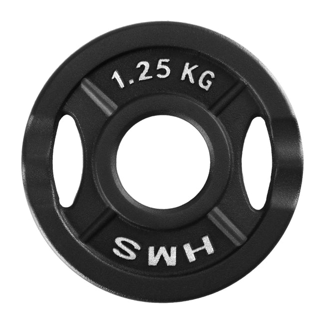 Olympic Weight Plate, Black Cast Iron, 1.25 Kg