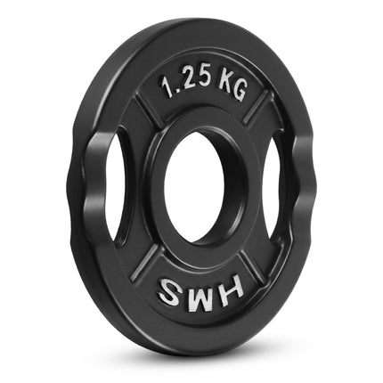 Olympic Weight Plate, Black Cast Iron, 1.25 Kg
