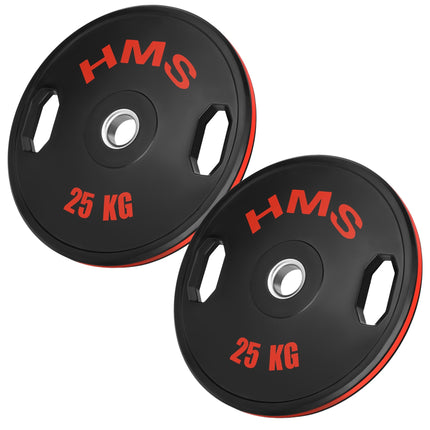 Olympic Weight Plates, 2x25kg, Steel & Virgin Rubber