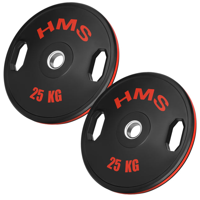 Olympic Weight Plates, 2x25kg, Steel & Virgin Rubber