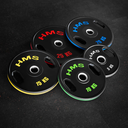 Olympic Weight Plates, 2x25kg, Steel & Virgin Rubber