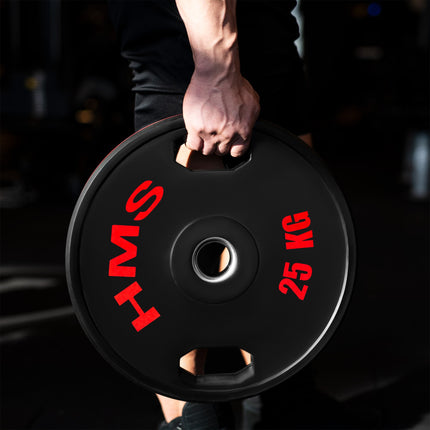 Olympic Weight Plates, 2x25kg, Steel & Virgin Rubber