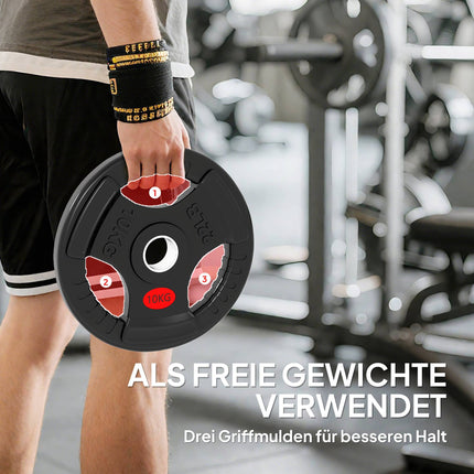 Olympic Weight Plates Set, 2 x 10 kg, 5 cm Hole, Black