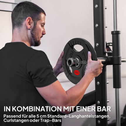 Olympic Weight Plates Set, 2 x 10 kg, 5 cm Hole, Black