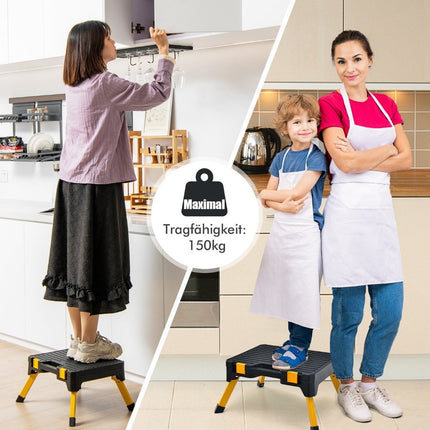 One-step stool tool box folding step ladder with wide step 50 x 39.5 x 23.5 cm