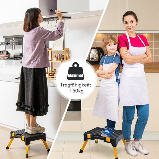 One-step stool tool box folding step ladder with wide step 50 x 39.5 x 23.5 cm