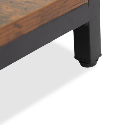 Open Wardrobe with Rails & Shelves – Iron Frame, Wood Panels