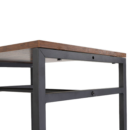 Open Wardrobe with Rails & Shelves – Iron Frame, Wood Panels