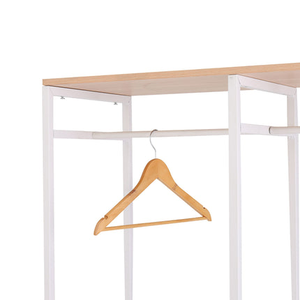 Open Wardrobe with Rails & Shelves – Iron & Wood