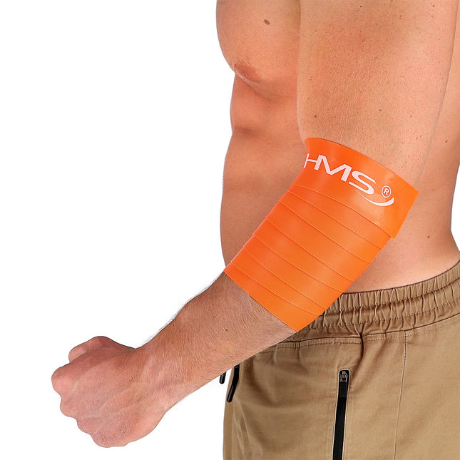 Oranje oefenweerstandsband - rubber, floss-stijl