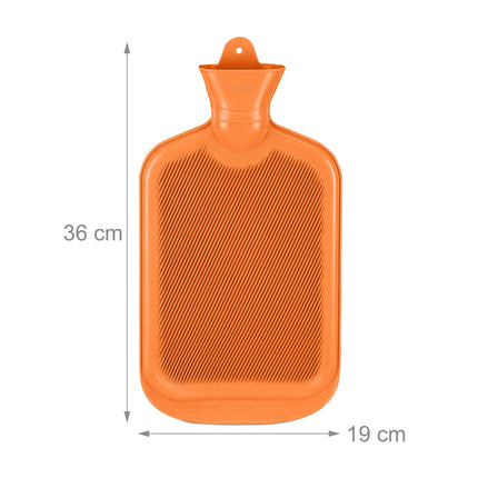 Orange Hot Water Bottle 2L – Leak-Proof, Pain Relief