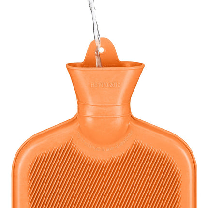 Orange Hot Water Bottle 2L – Leak-Proof, Pain Relief