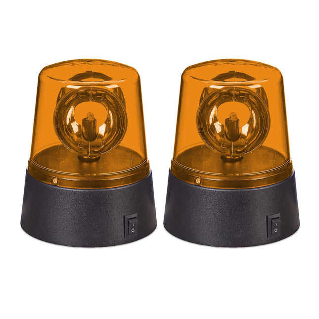 Orange Rotating LED Party Lights, Set of 2