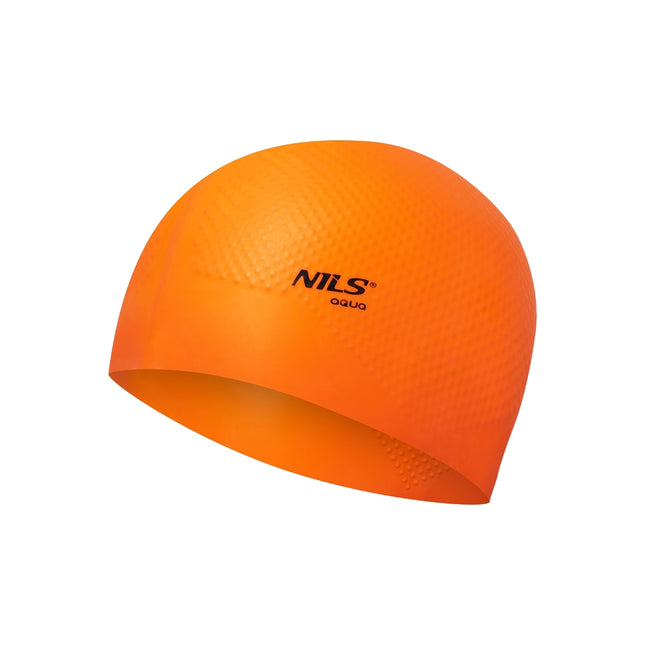 Oranje siliconen badmuts, effen kleur, stippenmotief
