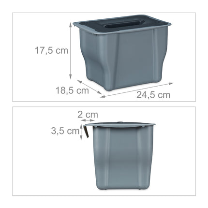 Organic waste bin kitchen 5 l grey