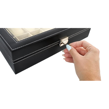 Organizer for watches and glasses, black