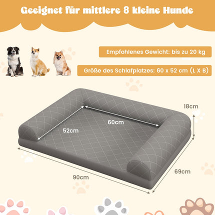 Orthopedic Dog Bed, Medium, Egg Crate Foam, Gray