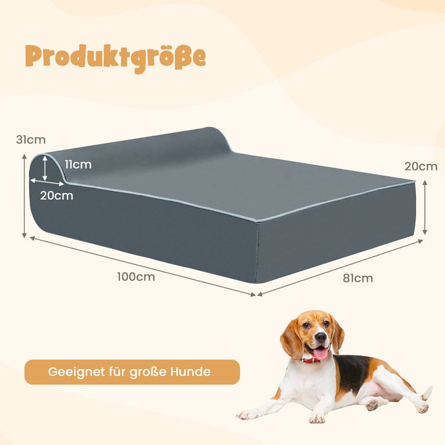 Orthopedic Dog Bed for Large Dogs, Memory Foam, Gray