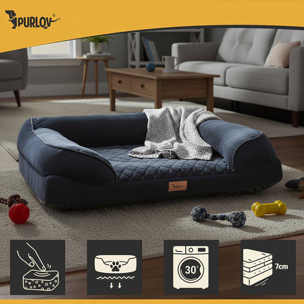 Orthopedic Pet Bed, Medium 80x65 cm, Foam, Non-Slip