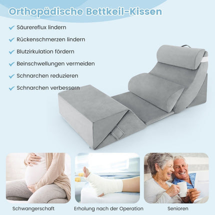 Orthopedic Wedge Pillow Set, 7-Piece, Washable Cover