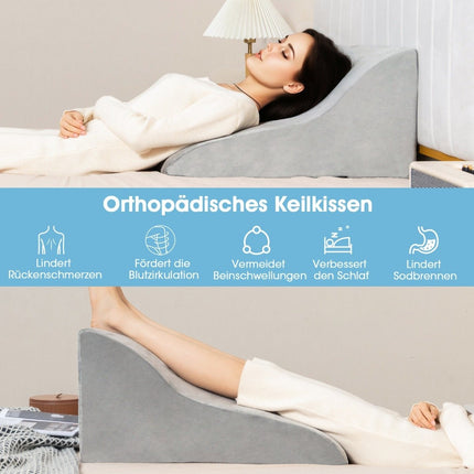 Orthopedic Wedge Pillow with Washable Cover for Bed & Sofa