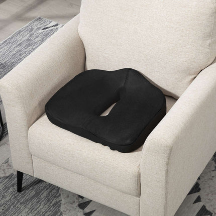 Orthopedisch zitkussen, ergonomisch zitkussen voor bureaustoel, auto etc., stuitkussen van traagschuim voor stuitbeen, ischias, aambeien, verlichting van rugpijn, zwart