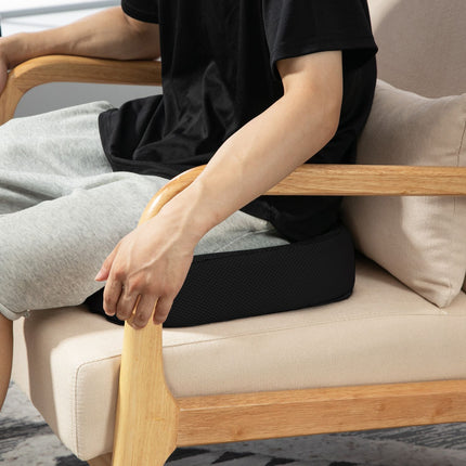 Orthopedisch zitkussen, ergonomisch zitkussen voor bureaustoel, auto etc., stuitkussen van traagschuim voor stuitbeen, ischias, aambeien, verlichting van rugpijn, zwart