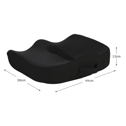 Orthopedisch zitkussen, ergonomisch zitkussen voor bureaustoel, auto etc., stuitkussen van traagschuim voor stuitbeen, ischias, aambeien, verlichting van rugpijn, zwart