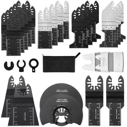 Oscillating Multi-Tool Blades Set, 30-Piece, 8 Types