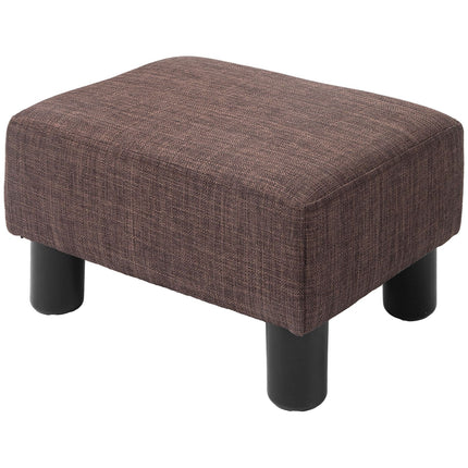 Linen ottoman footstool, rectangular, capacity 100 kg, brown
