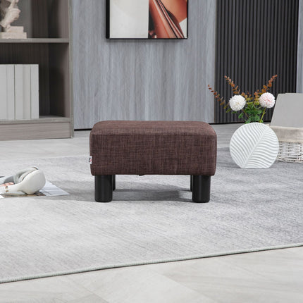 Linen ottoman footstool, rectangular, capacity 100 kg, brown