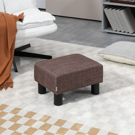 Linen ottoman footstool, rectangular, capacity 100 kg, brown