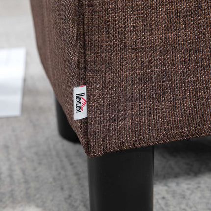Linen ottoman footstool, rectangular, capacity 100 kg, brown
