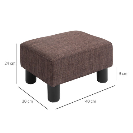 Linen ottoman footstool, rectangular, capacity 100 kg, brown
