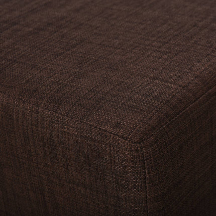 Linen ottoman footstool, rectangular, capacity 100 kg, brown