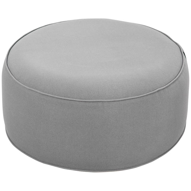 Ottoman, Opblaasbare Voetenbank, Voetensteun Voor Binnen En Buiten, Draagvermogen Tot 150 Kg, Polyester, Donkergrijs, 53 X 53 X 23 Cm