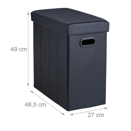 Ottoman in black artificial leather