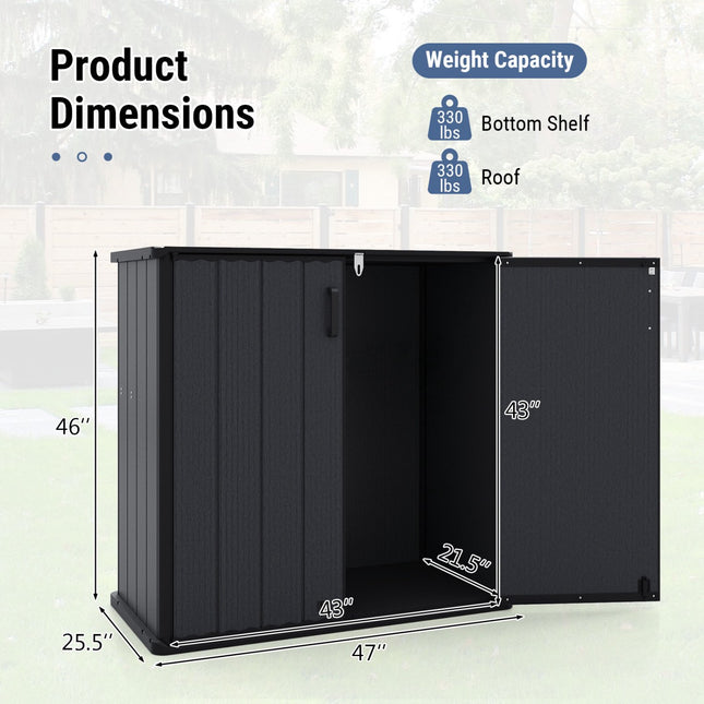 Outdoor 23.5 Cu.ft Black Storage Box, Lockable & Waterproof
