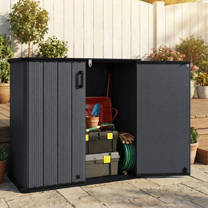 Outdoor 23.5 Cu.ft Black Storage Box, Lockable & Waterproof