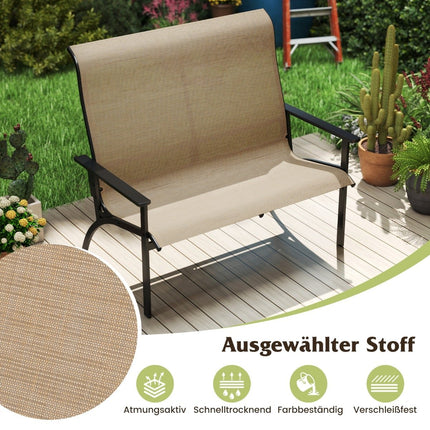 Outdoor 2-Seater Garden Bench, Weatherproof, 400kg Capacity