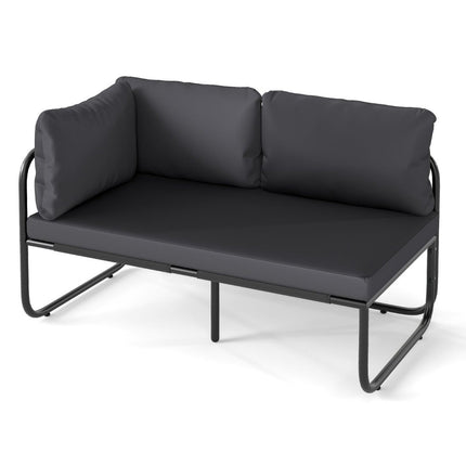Outdoor 2-Seater Garden Sofa with Cushions, Grey