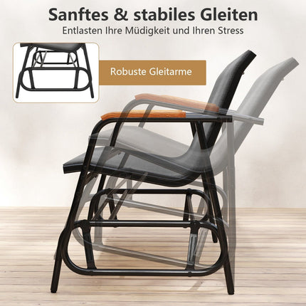Outdoor 3-Person Glider Bench with Breathable Fabric Seat