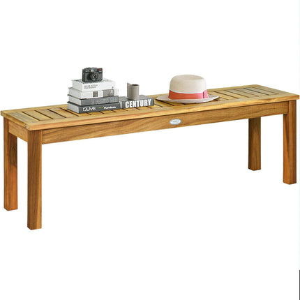 Outdoor Acacia Wood Bench, 52-Inch, 3-Seat